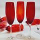 10 ruby red blown glass champagne flutes