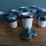 Salière poivrier moutardier zoomorphe, poisson en porcelaine