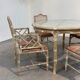 Vintage faux bamboo dining set with original fabric, 1980s