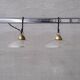 Brass and Glass Mid-Century Pendant Lights (7 Available)