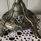Silver metal candle holder