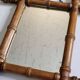 Small antique wall mirror in turned bamboo-style wood, 19th century, 38 x 32 cm