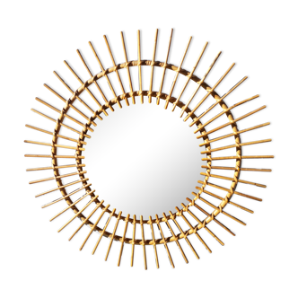 Rattan sun mirror 79x79cm