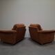 Pair of Mid-Century Modern Czech Lounge Armchairs with Rolling Casters