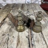 Pair of brass and cast iron chenets