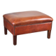 Leather ottoman in classic English style finished with decorative nails