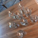 Set of 8 glass bottles with corks