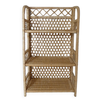 Vintage foldable rattan shelf