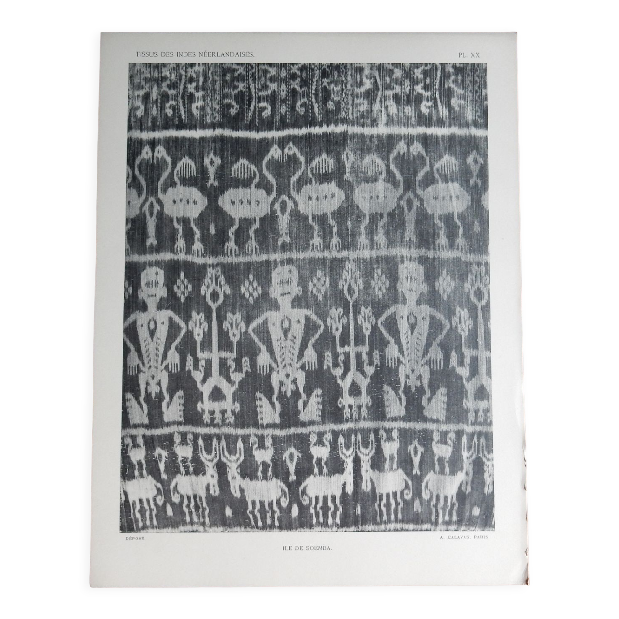 Old illustrative plate funerary fabric of the Dutch East Indies