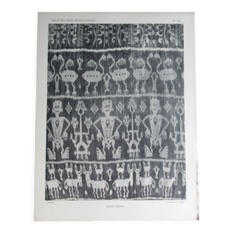 Old illustrative plate funerary fabric of the Dutch East Indies