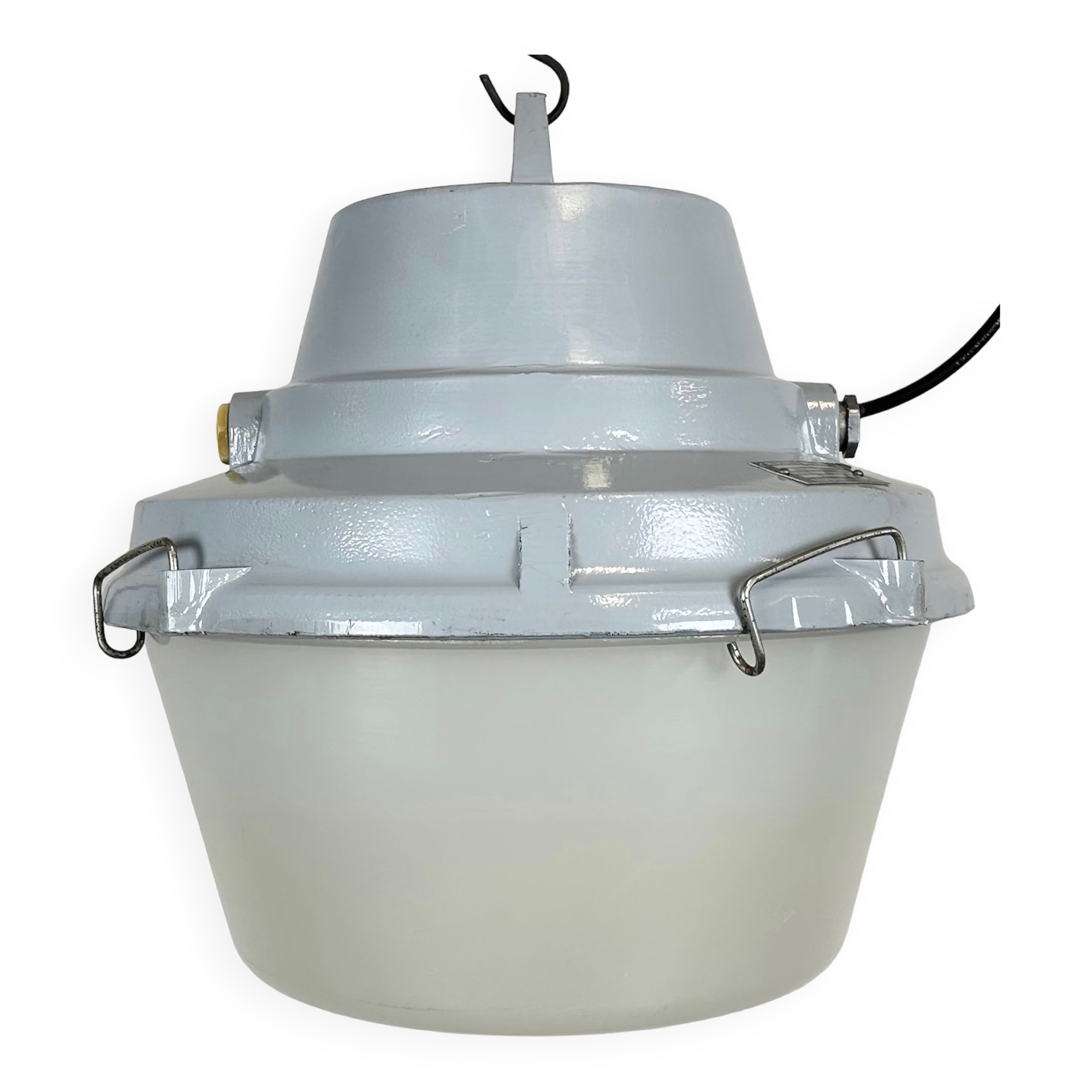 Grey Industrial Cast Aluminium Pendant Lamp, 1980s