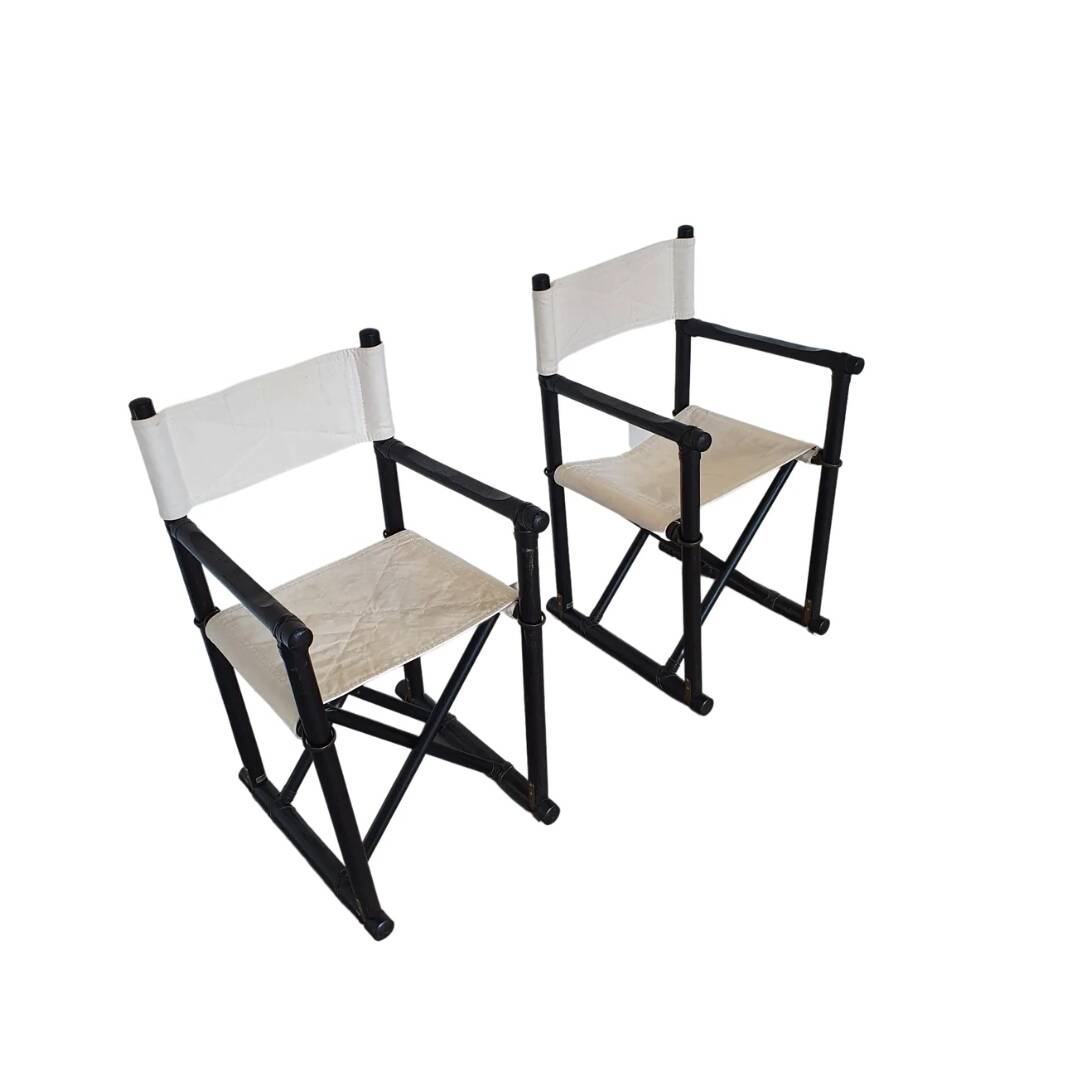 Extremely rare set of director's chairs by Pierantonio Bonacina