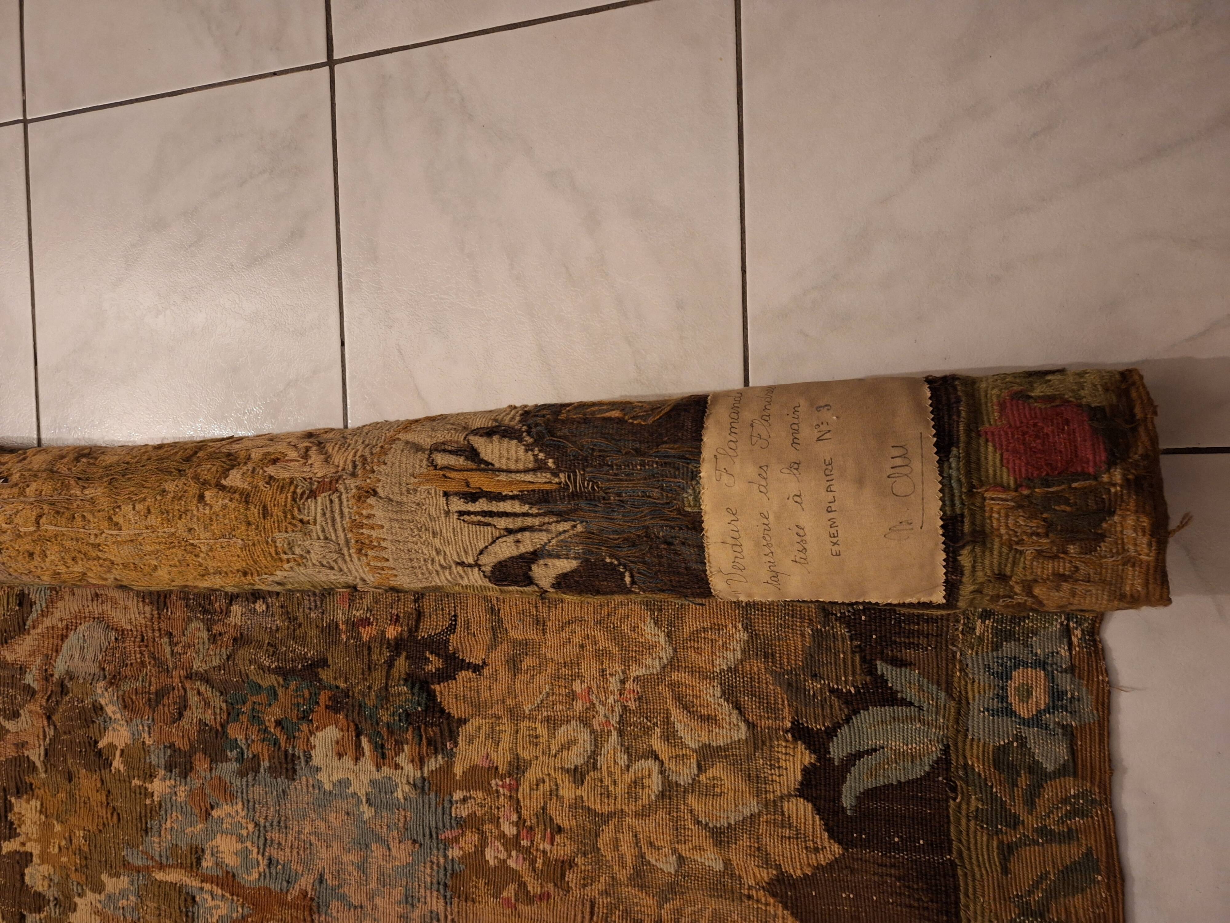 Tapisserie de laine "Verdure Flamande" de la manufacture Robert Four