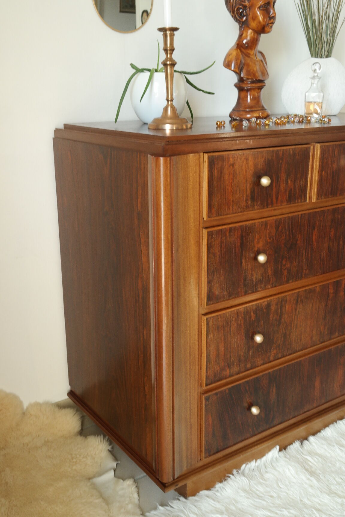 Commode art déco en palissandre et acajou