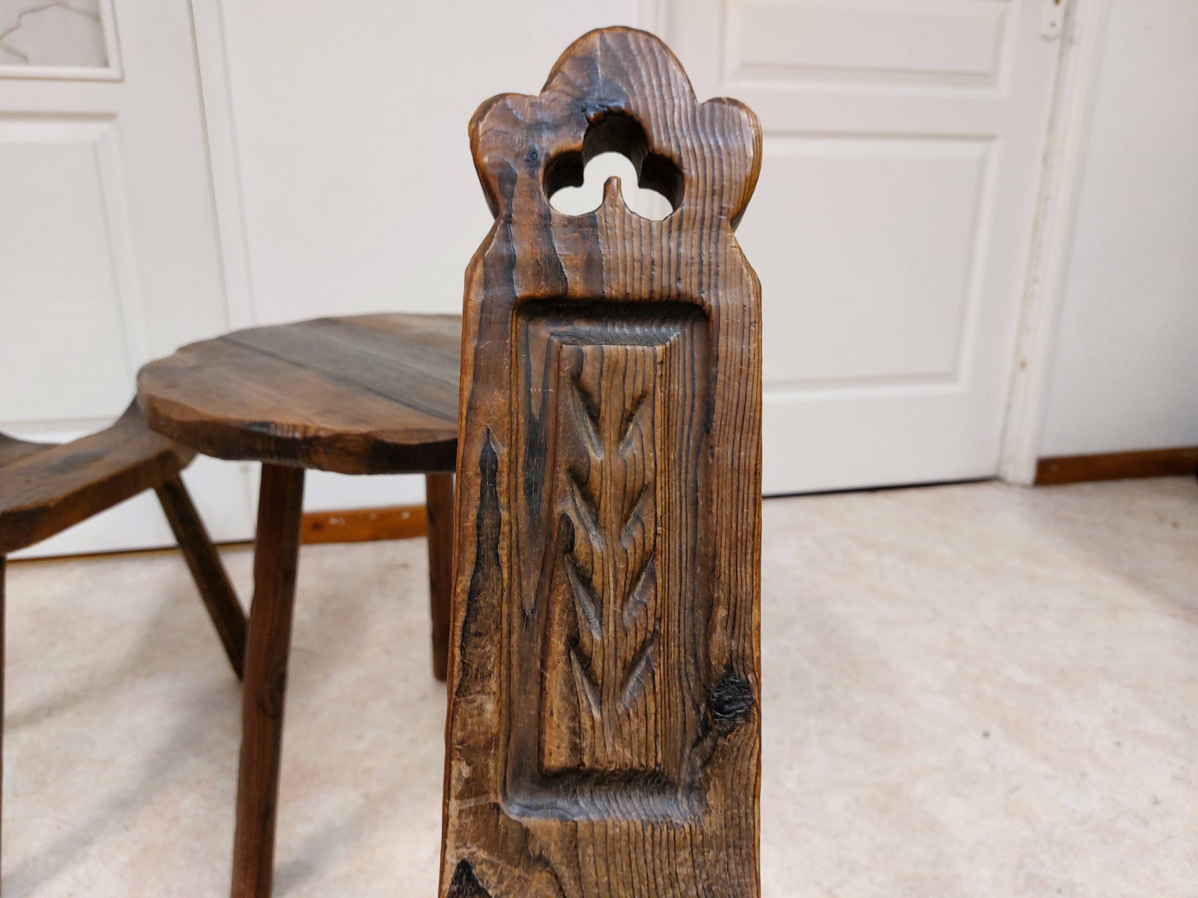 Coffee set coffee table and tripod low chairs - Spanish brutalist design - 1950s
