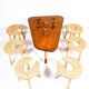 Antti Nurmesniemi, set of six sauna stools, designed for the Palace Hotel, 1952