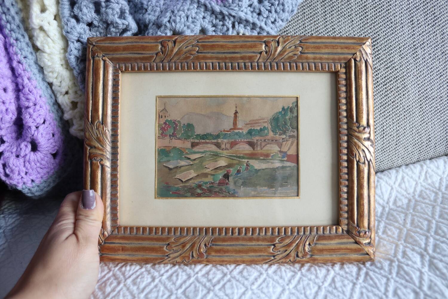 Small old landscape painting