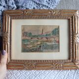 Small old landscape painting