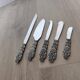 Set of 5 vintage silver-plated metal kitchen utensils