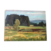 Huile paysage vintage