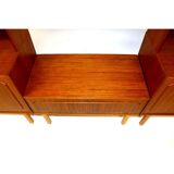 Scandinavian vintage bookcase in teak and beech from Brantorps 1960s Sweden