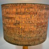 Lampe à poser pied bois avec abat jour