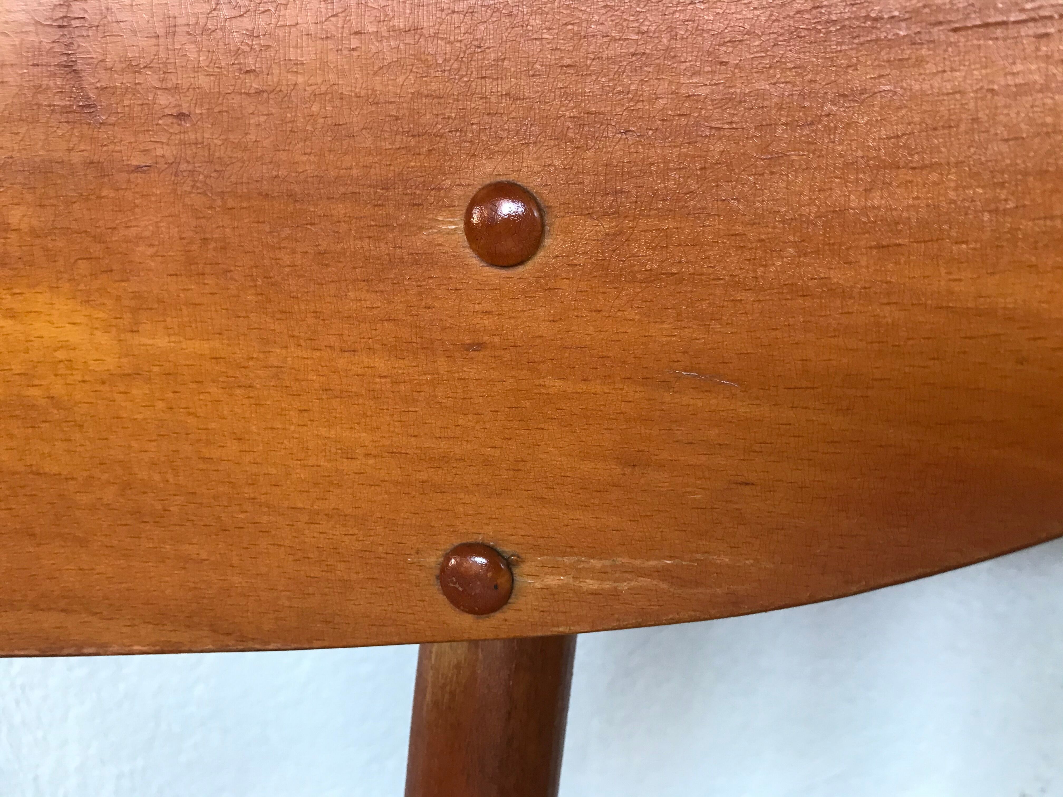 Series of 6 chair baumann scandinavian beech spirit 1950 1960 vintage design