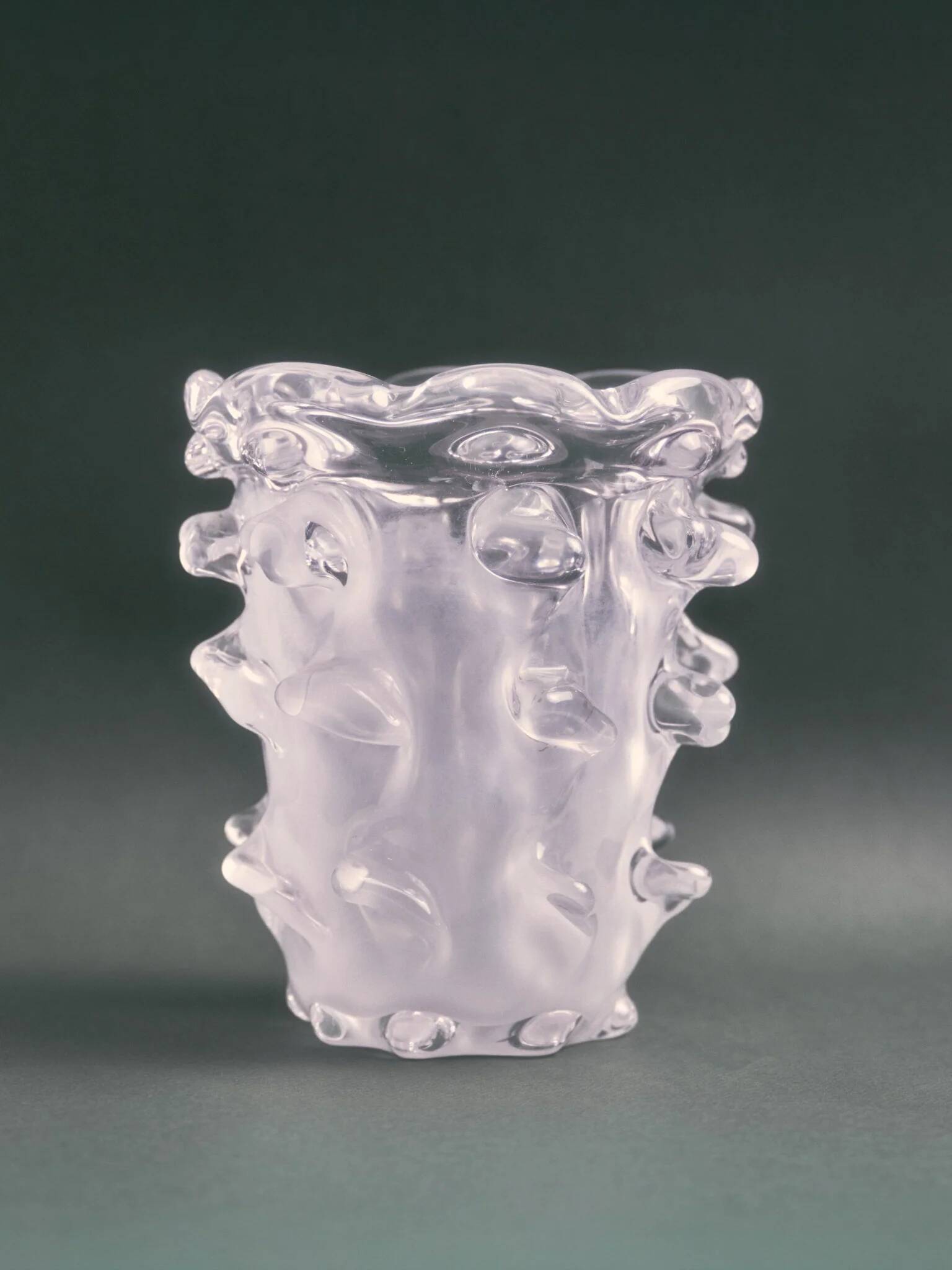 Vase en cristal moulé, Schneider, 1950s