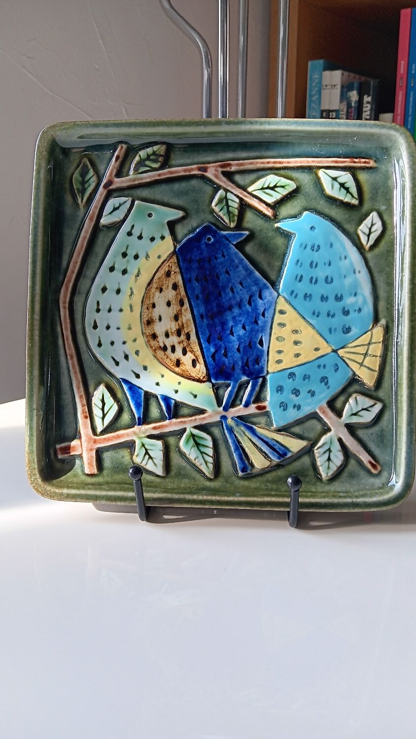 Ceramic plaque "the 3 birds" by Lisa Larson - Harlekin series