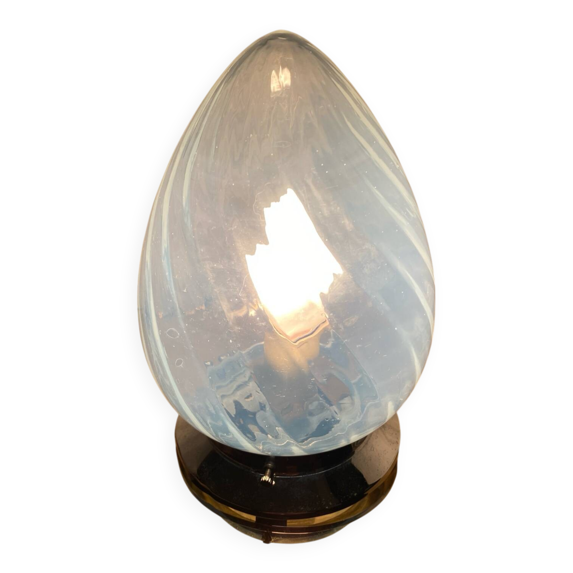 Suspension en verre et métal Art Déco