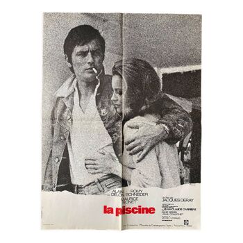 Affiche cinéma originale "La Piscine" Alain Delon, Romy Schneider 60x80cm 1974
