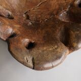 Sculptural Burl wood Low Lounge Chair. 1970s