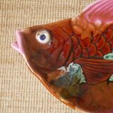 Colorful ceramic fish handcrafted pottery handmade retro kitch hand painted