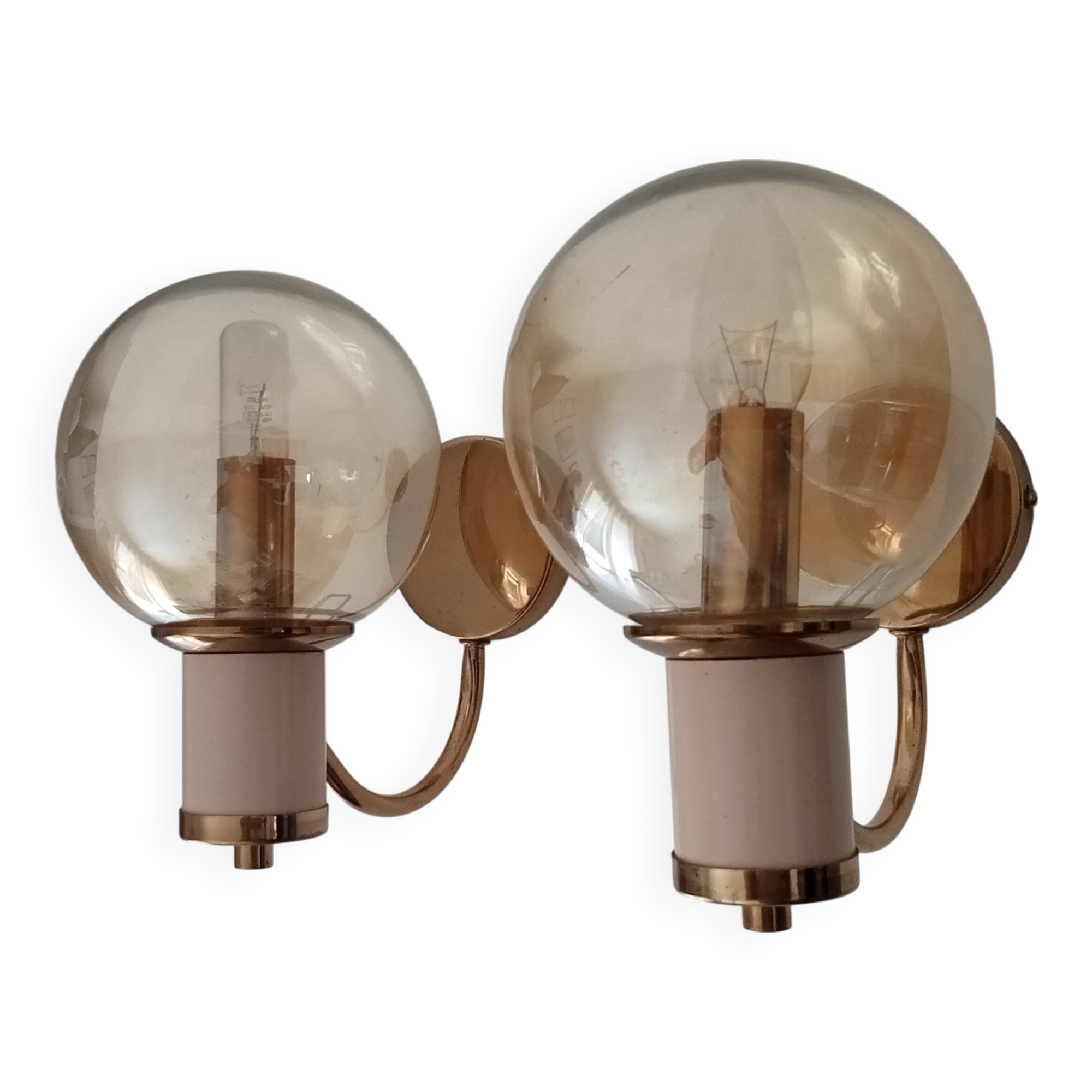 Pair of vintage Maison Delmas wall lights from the 70s