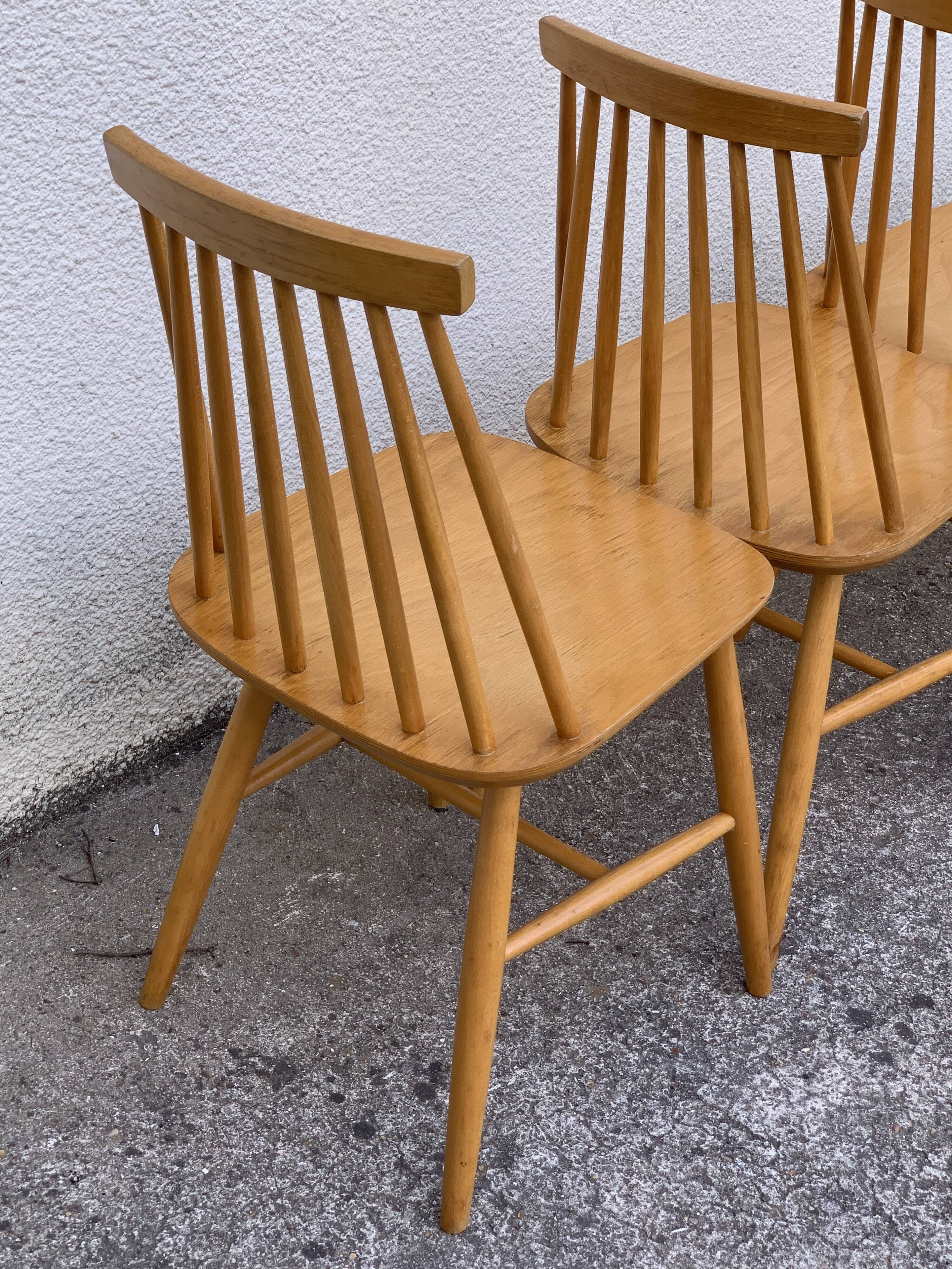 Chaises scandinaves Pinnstol ZPM Radomsko 1950