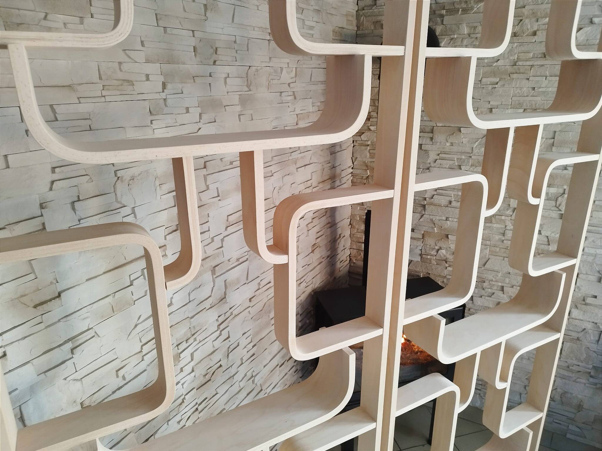 Mid-Century Czech Wall or Room Divider by Ludvik Volak for Drevopodnik Holesov, 1960s, Set of 2