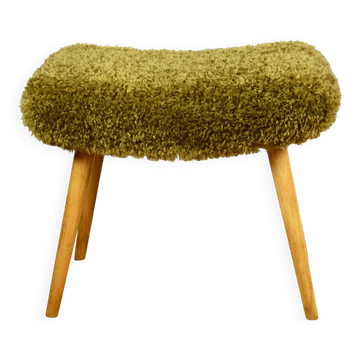 Tabouret haut en khaki / olive / roux - pieds en hêtre