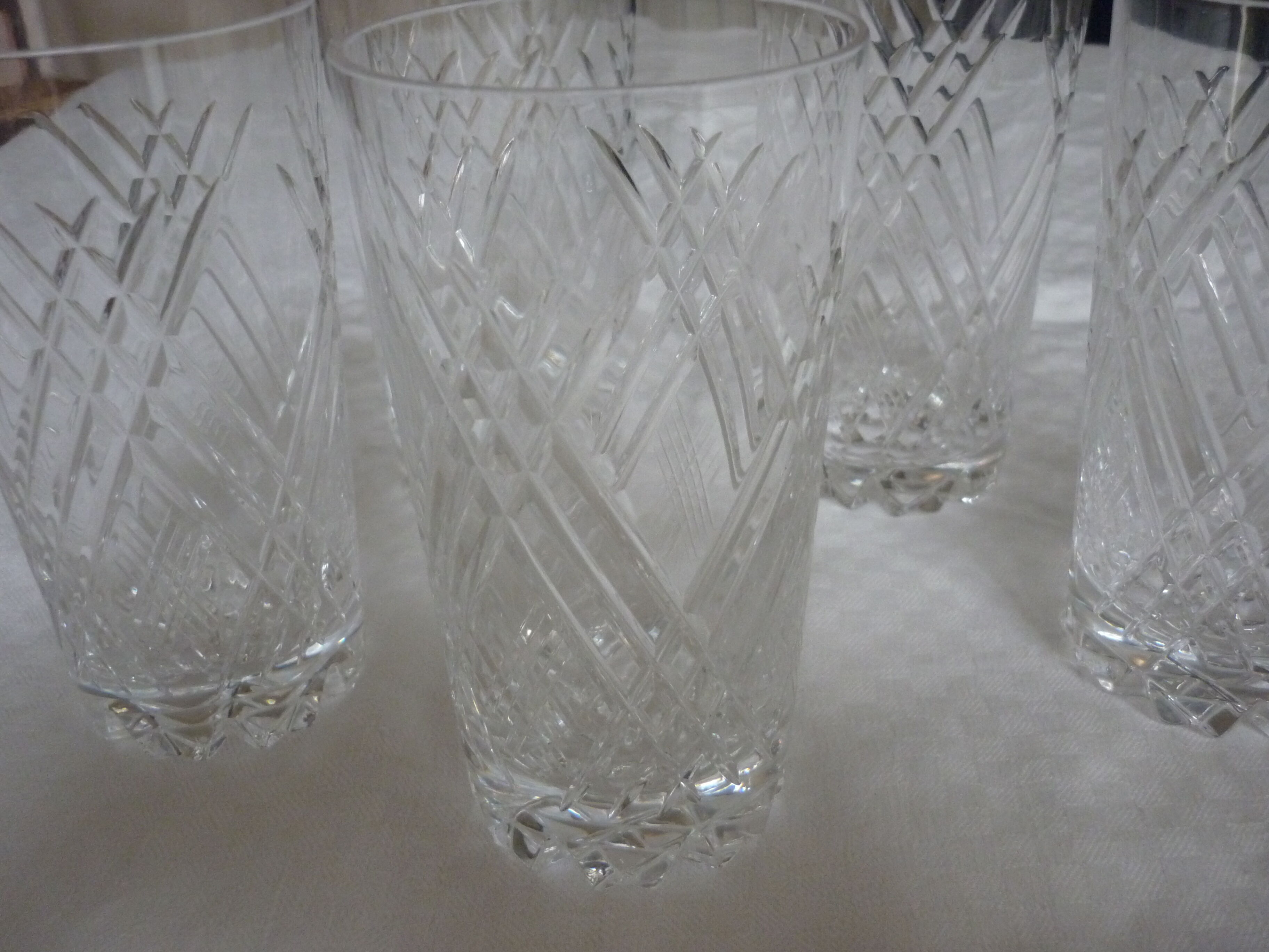 5  orangeade crystal glasses