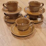 5 Stoneware cups and saucers