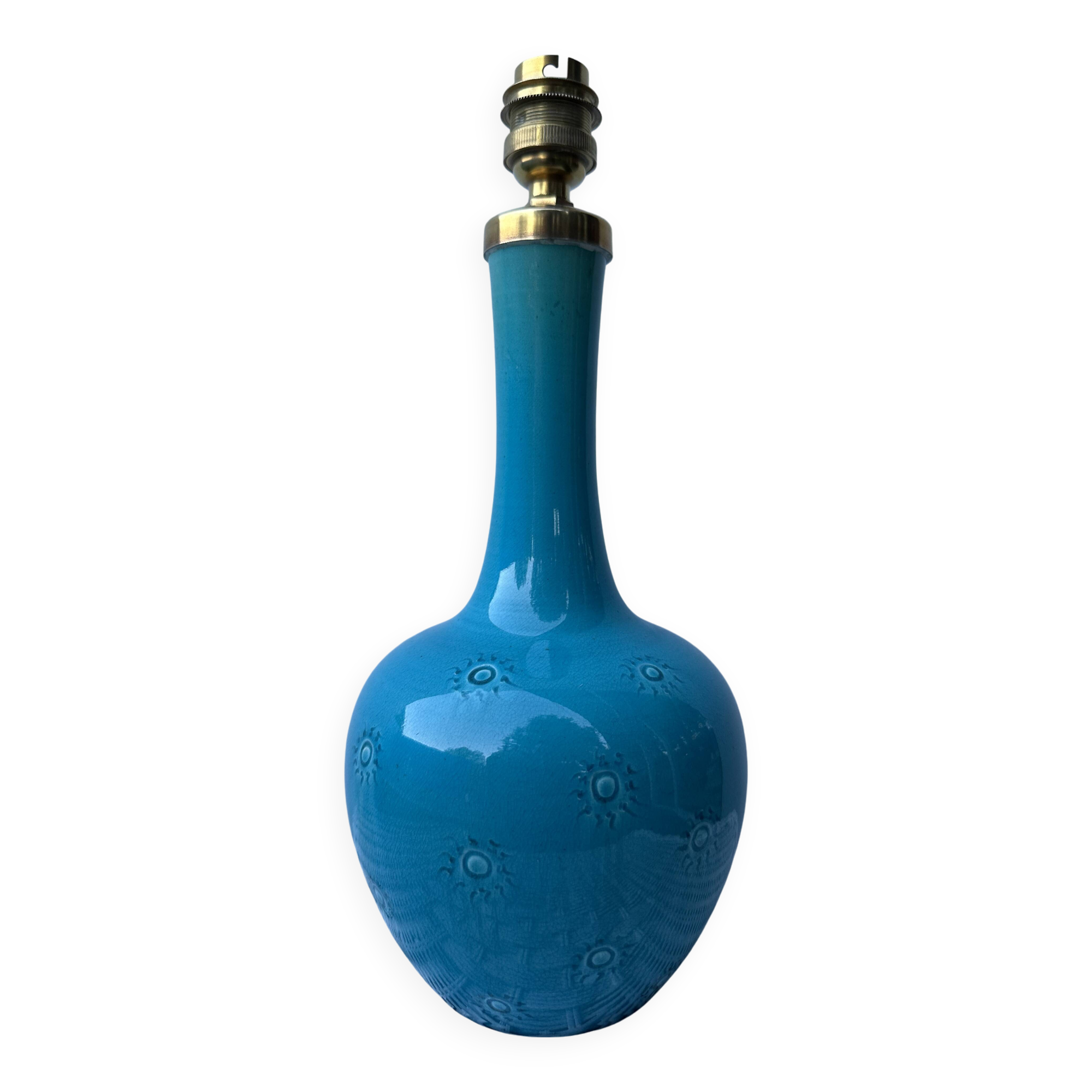 English ceramic lamp base Burmantofts Pottery England, 1880