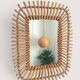 Bamboo And Rattan Midcentury French Riviera Italian Mirror, 1960s