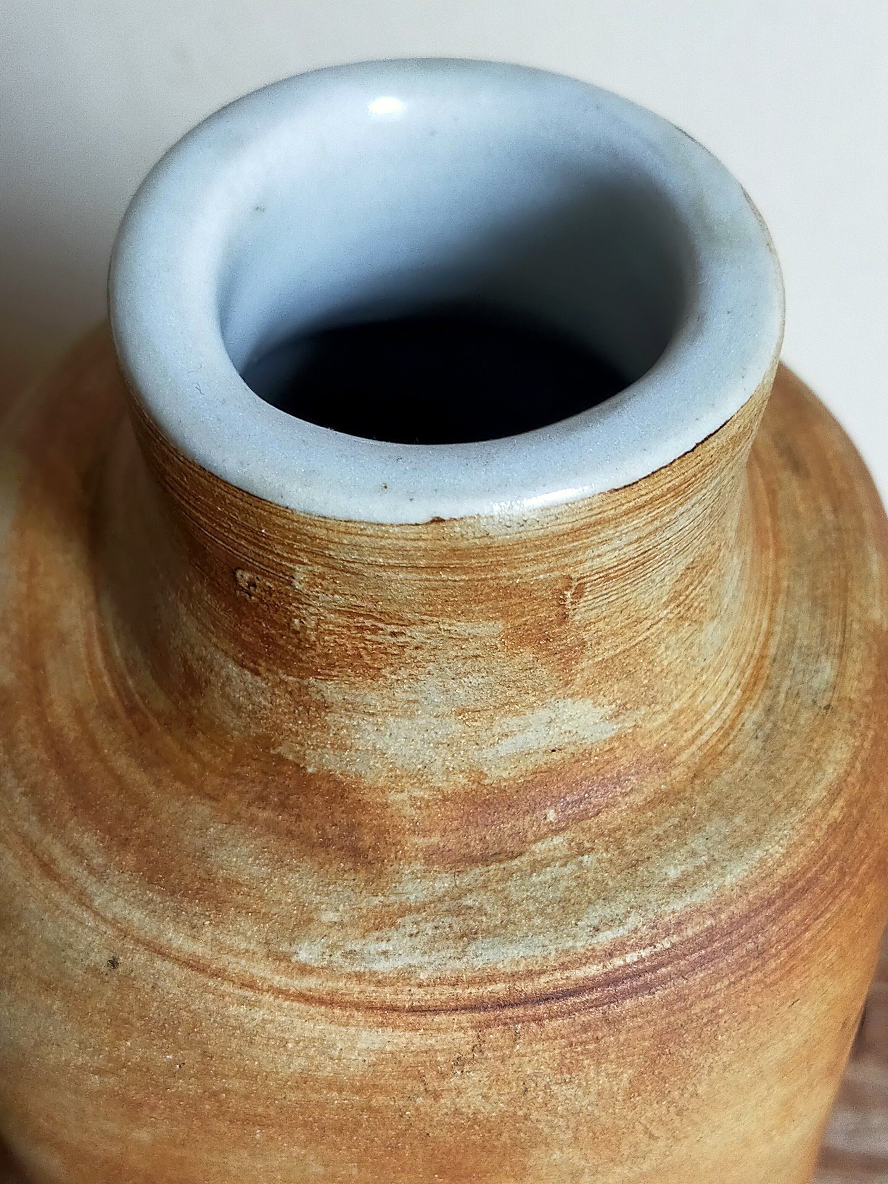 Ceramic vase "Poterie du Colombier" vintage blue sun