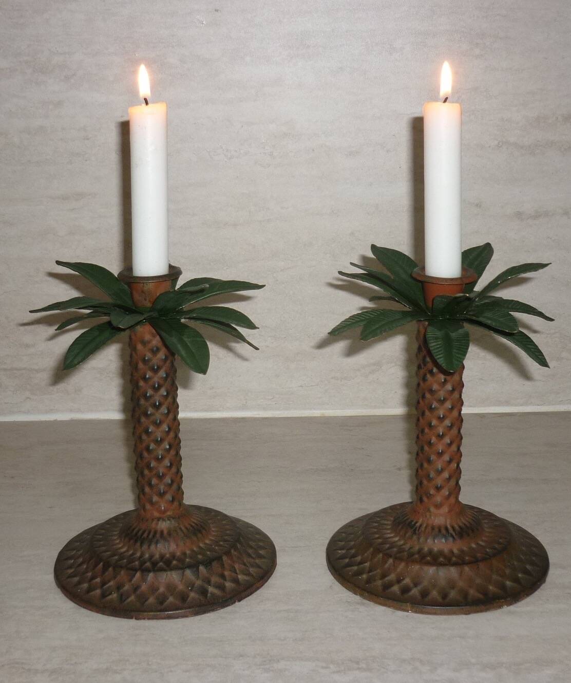 Lot Palm tree candle holders and palm tree with a monkey