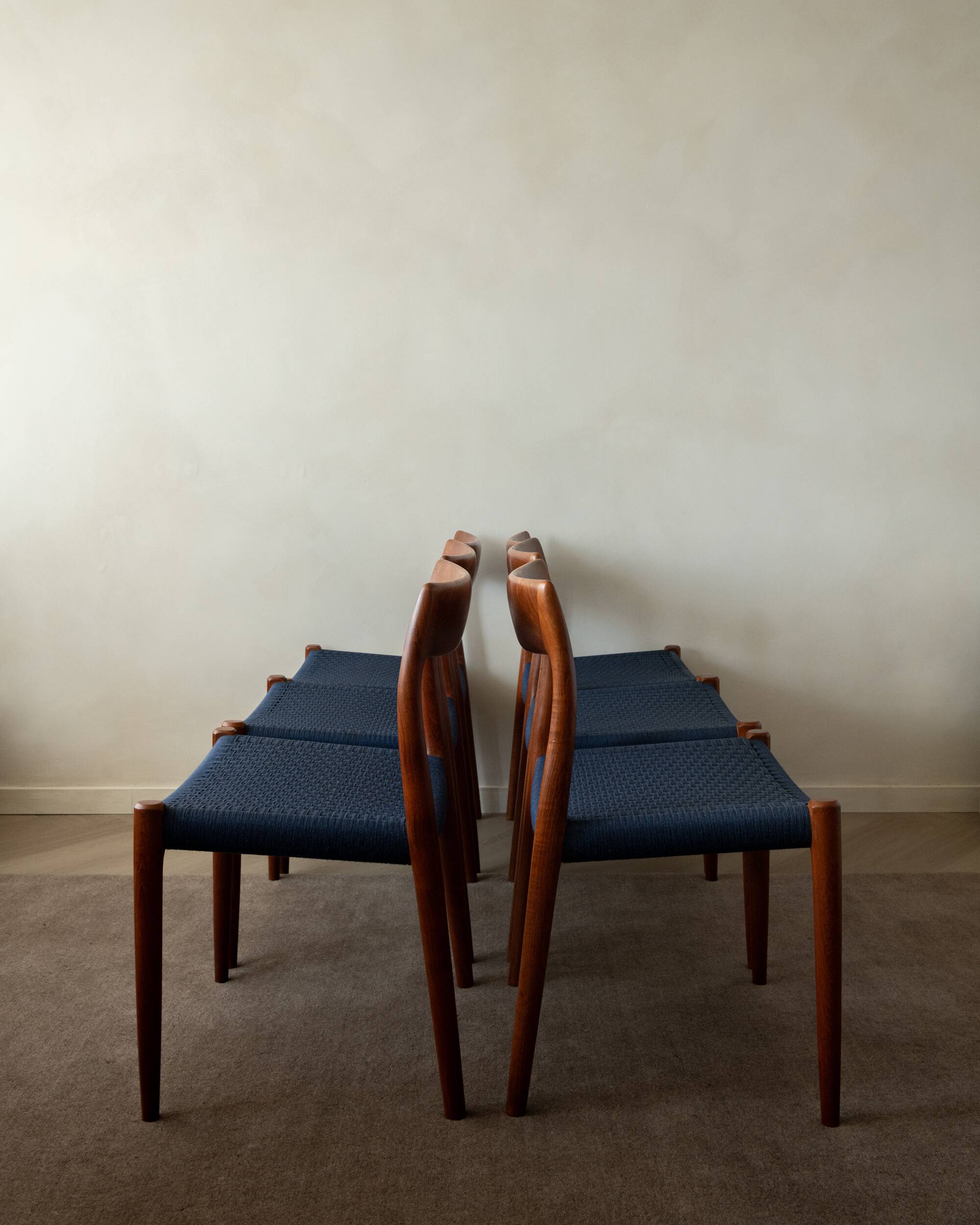 Danish Modern Teak Dining Chairs Model 77 Niels Otto Møller 1960s, Set of 6