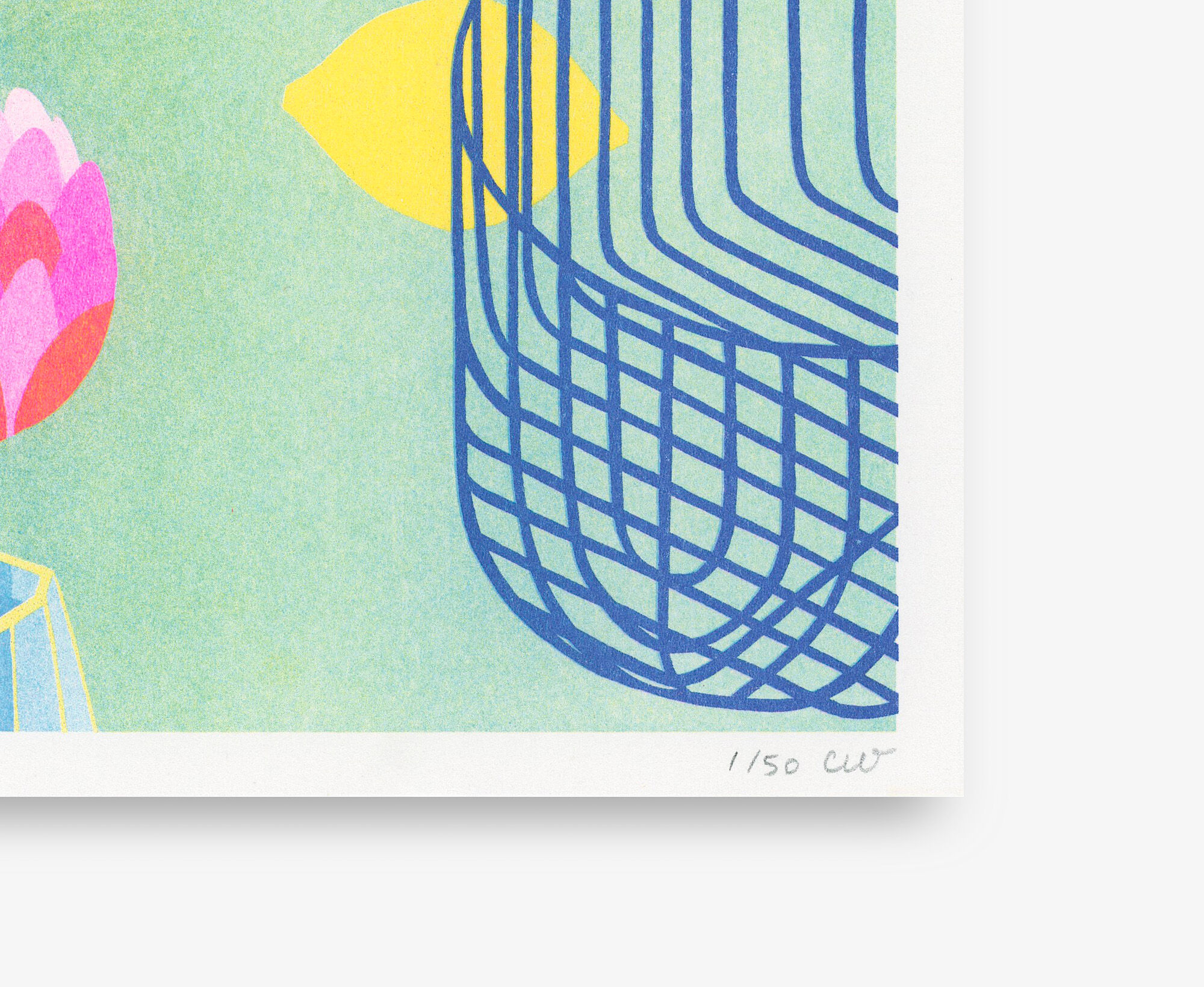 Illustration A5, lemon, in risography