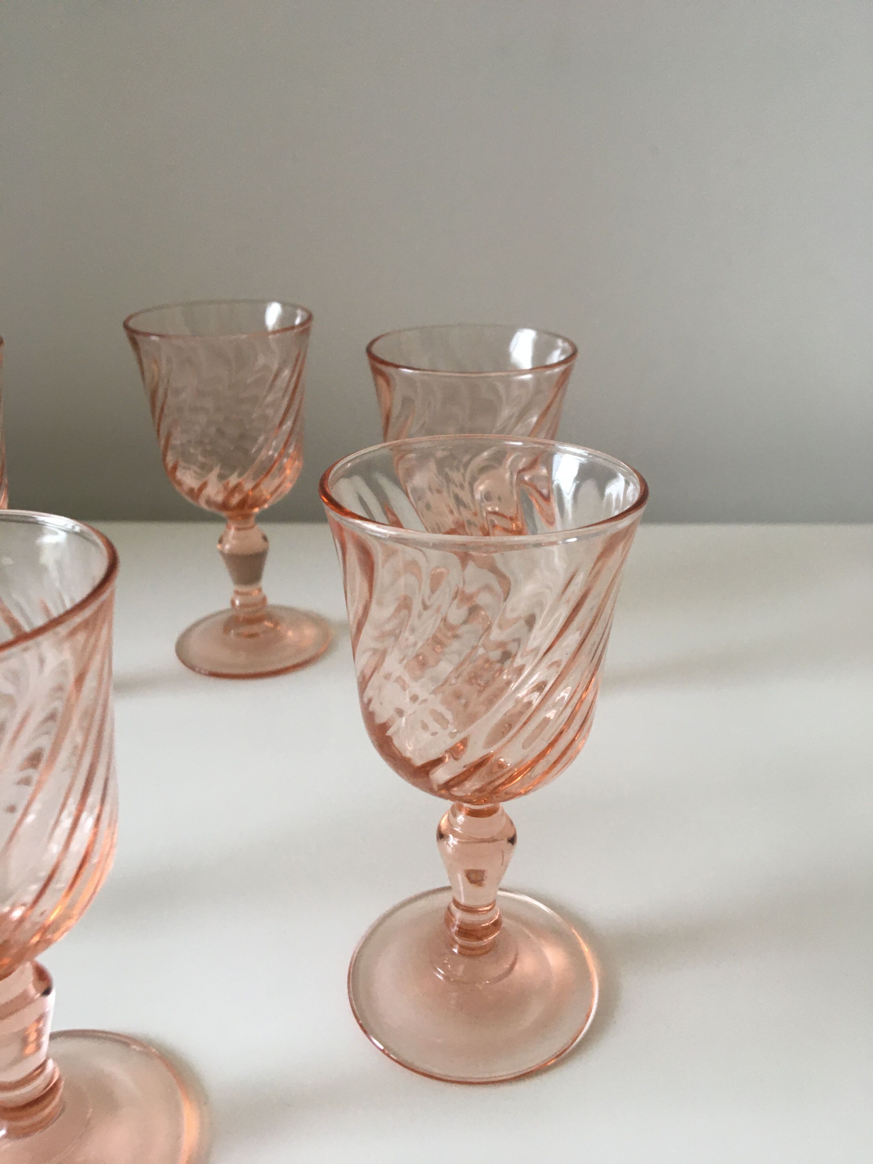 6 Rosaline liqueur glasses