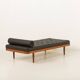 Danish vintage teak daybed in black leather | mid century modern | 1960s