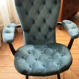 Armchair 4 positions upholstered velvet