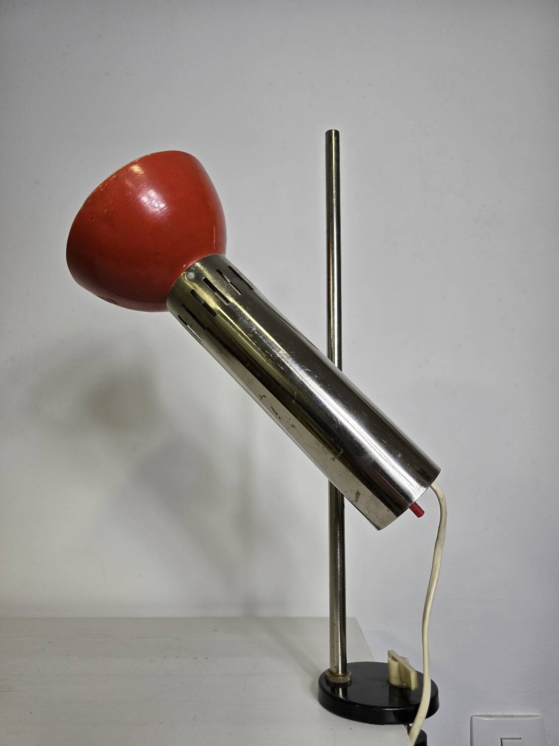 Lampe de bureau chromée Space Age, années 70
