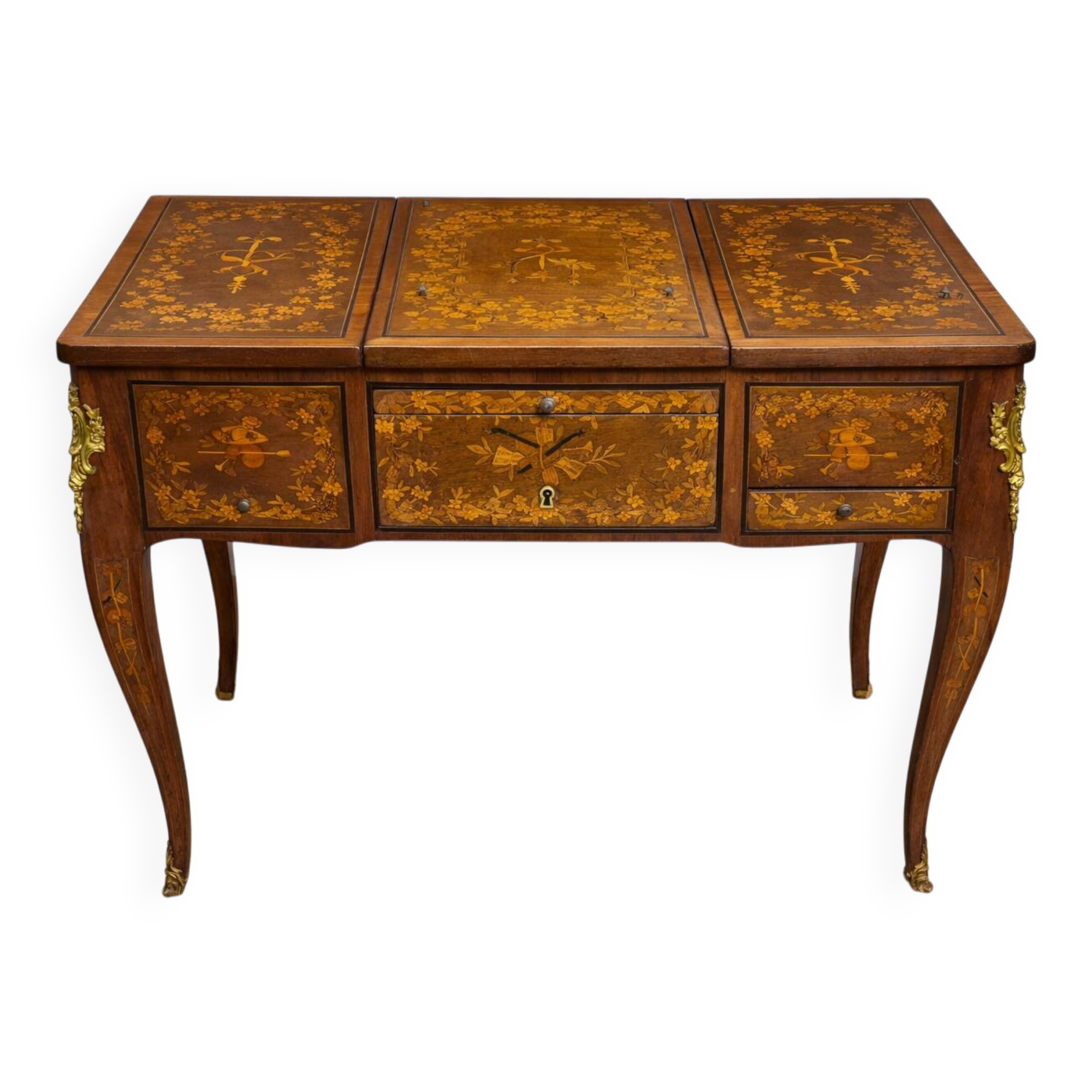 Powdered marquetry, French work from the Louis XV Transition period.